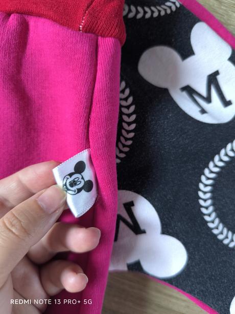 Dívčí zateplené buggy kalhoty, 9-12m, minnie mause, 74