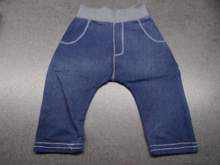 Tepláčky - imitace rifliček, pro látkující miminka, 74