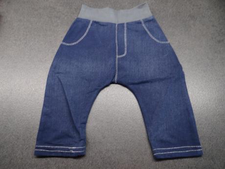 Tepláčky - imitace rifliček, pro látkující miminka, 74