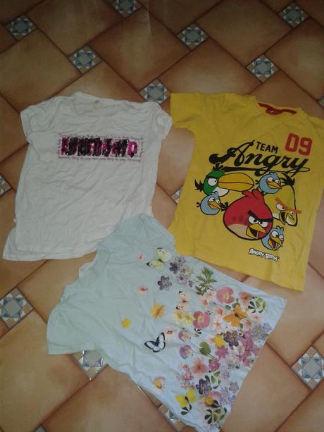 2 x tričko - bílé a žluté, 140