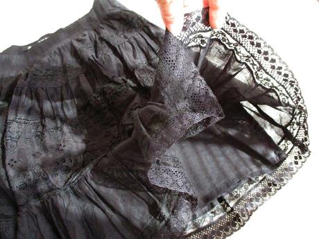 Dámská sukně černá krajková kolová zara m 38, zara,38 / m