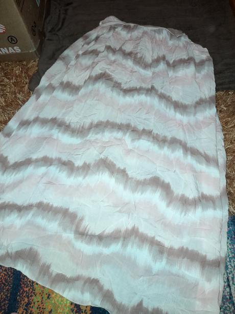 Sukně žíhaná světlá dlouhá jemná na léto, 40