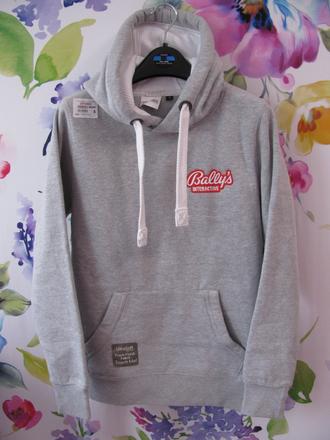 Šedá teplá bavlněná mikina s kapucí cottonridge, s