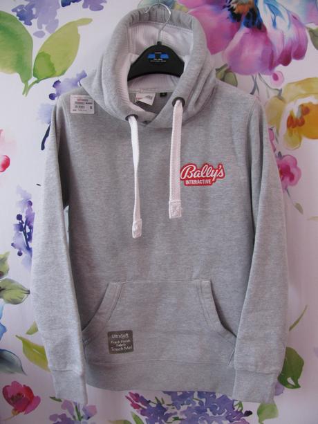 Šedá teplá bavlněná mikina s kapucí cottonridge, s