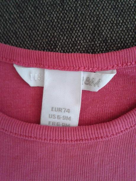 Triko h&m krátký rukáv dívčí vel. 74, h&m,74