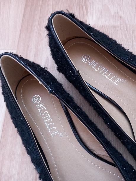 09 - černé brokátové baleríny vel. 39 - n.o.v.é, 39