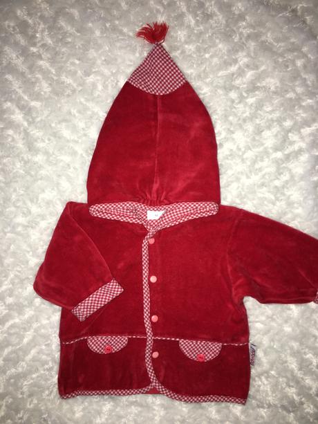 Červená sametová mikina schnizler, 68