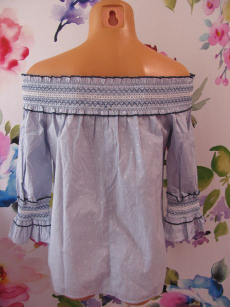 Plátěná letní světle modrá halenka top, primark,38