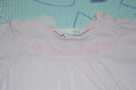 Růžové tričko, tunička s výšivkou, h&m,62