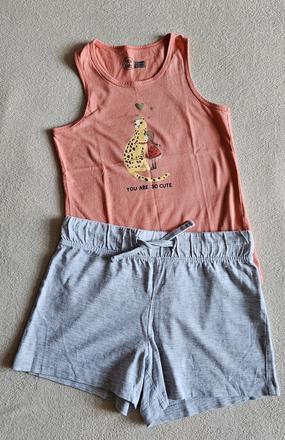 Dívčí kraťasy + tričko na ramínka, vel.134, pepperts,134