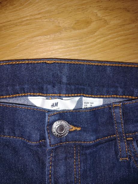 Dětské strečové rifle/kalhoty h&m 164 tmavě modré, h&m,164