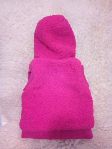 Růžová teplá vesta  chlupatka zn.f&f,vel.74, f&f,74