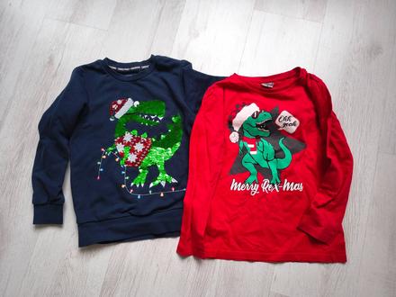 Vánoční tričko a mikina c&a, velikost 128, 128