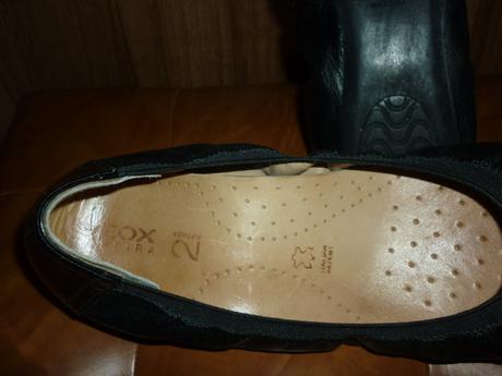 Černé celokožené balerínky geox respira, geox,39
