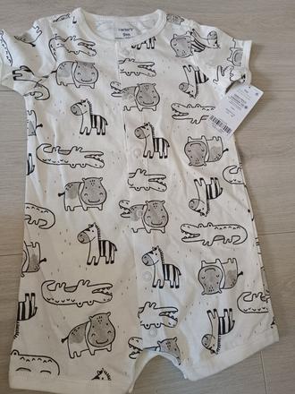 Bílý letní overal se zvířátky 80 carters, carter's,80