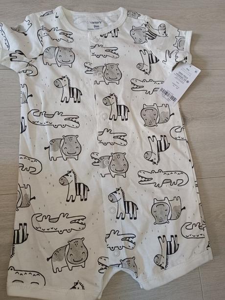 Bílý letní overal se zvířátky 80 carters, carter's,80