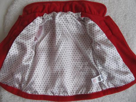 Přechodný fleecový červený kabátek, st. bernard,74