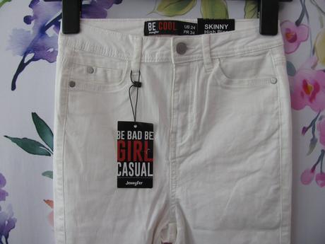 Bílé elastické džíny skiny, 32