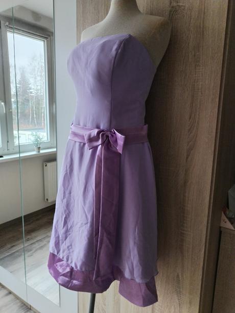 Lila fialové šaty bez ramínek vel m 38, m