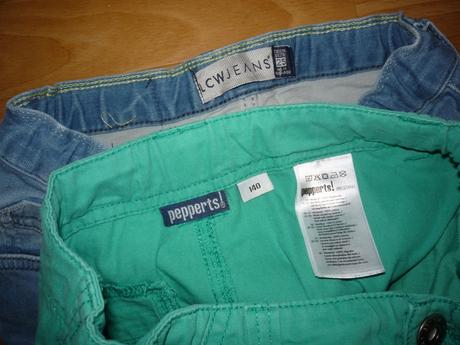 Plátěné a džínové kraťasy vel 140, cena za oboje, pepperts,140