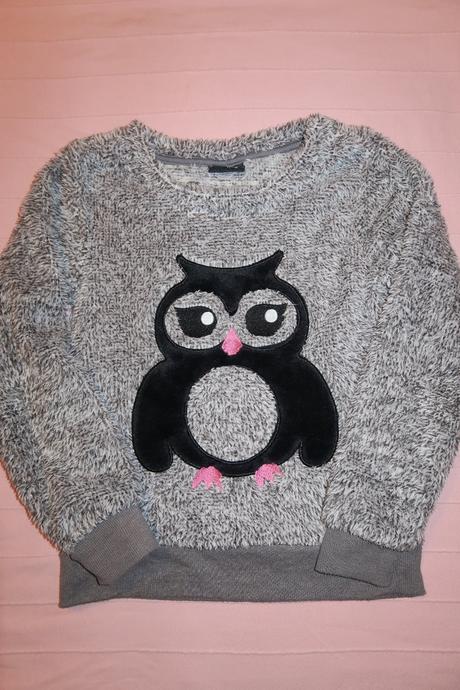 Chlupatková mikina - sova, takko,128