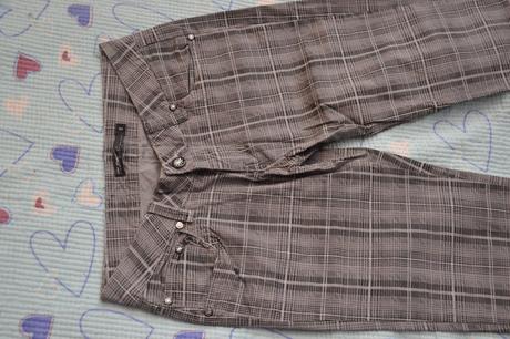 3/4 kalhoty kostkované, 36