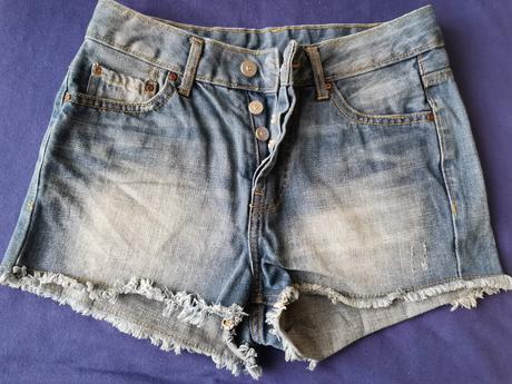 Riflové kraťasy, denim,36