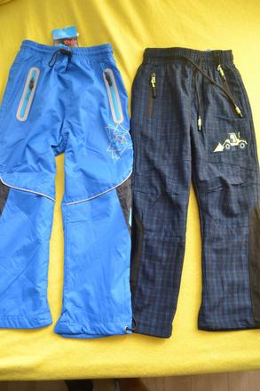 2x nové jarní kalhoty šusťák a bavlna,v.104, kugo,104