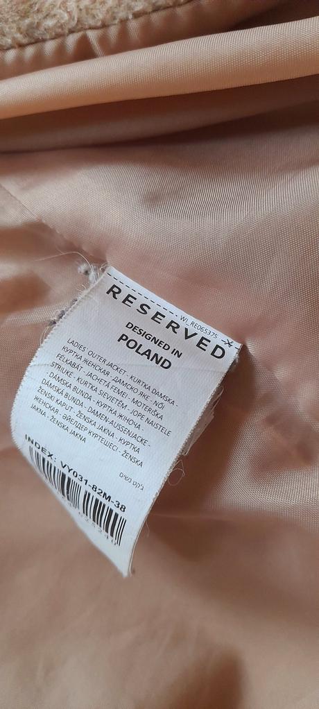 Reserved béžový zimní kabát wool blend, reserved,38