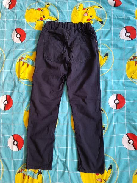 Keprové kalhoty tmavomodré - vel. 134, h&m,134