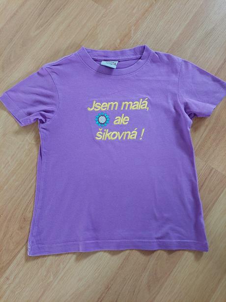 Tričko "jsem malá, ale šikovná", fialové, v.128, 128