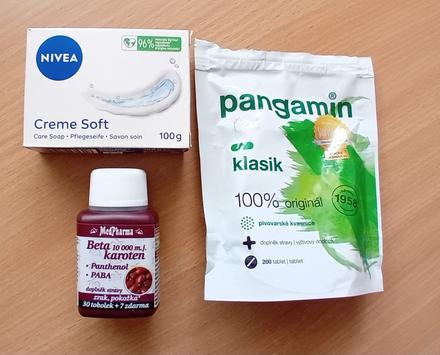 Beta karoten+pangamin+nivea mýdlo,