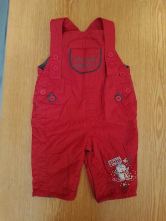 Dětské kalhoty s laclem, vel. 74, vyteplené, cherokee,74