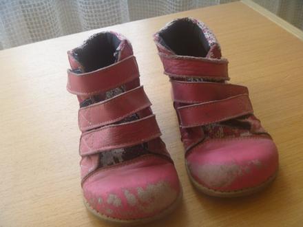 Růžové barefoot koženkové kotníčkové boty vel. 25, 25