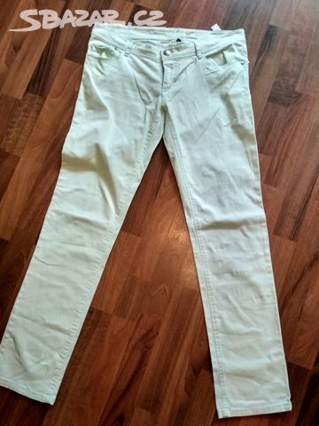 Zelenkavé letní kalhoty, basics,38