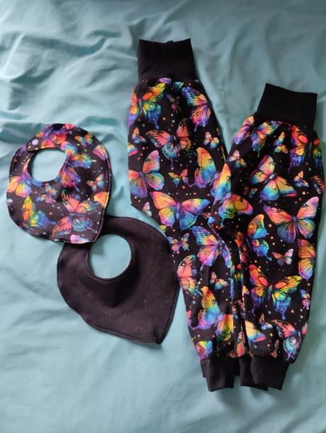 2 dílný set tepláčky baggy a oboustranný šatek, 68 / 74 / 86 / 92