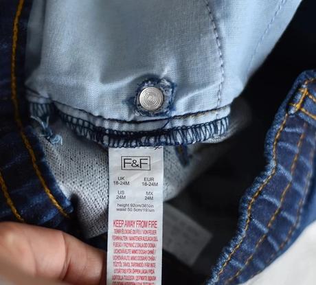 Džíny vel. 18 - 24 m, f&f,92