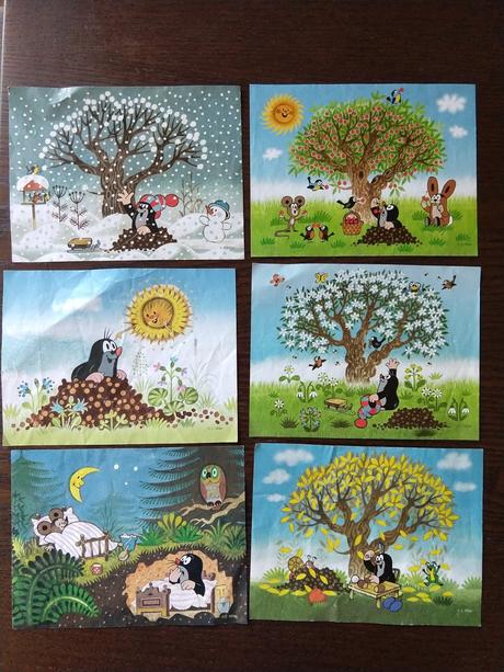 Dřevěné skládací kostky krtek dino, 