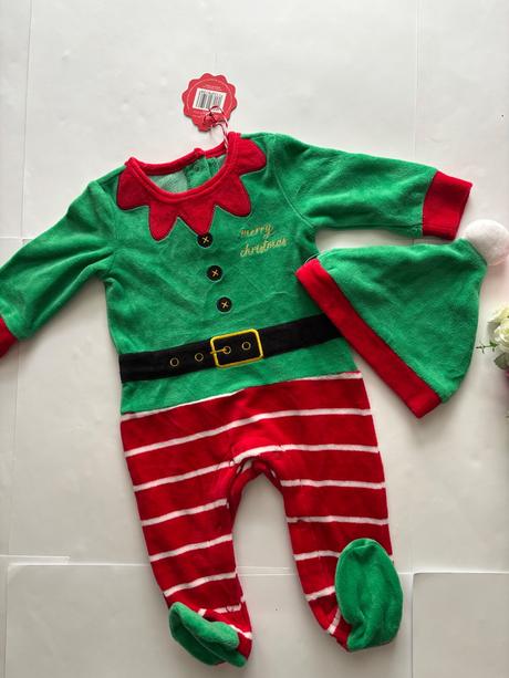 Vánoční overálek skřítek elf - v. 3/6 měs., 68
