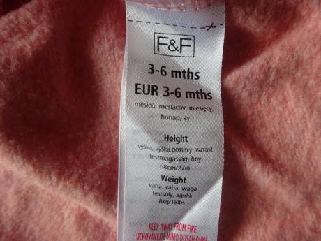 Mikina s kapucí na zip, vel. 68, f&f,68