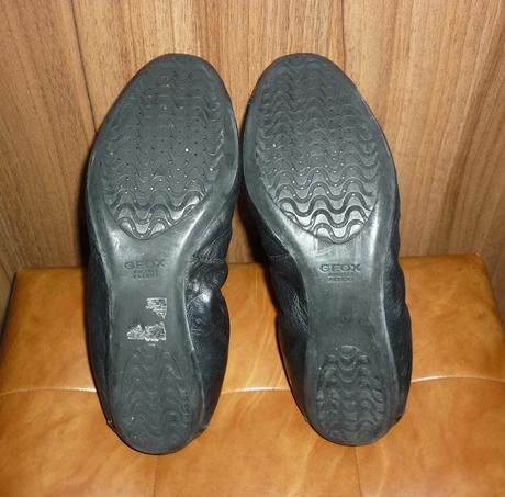 Černé celokožené balerínky geox respira, geox,39