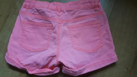 Neonkové džínové kraťasy,  šortky, h&m,152
