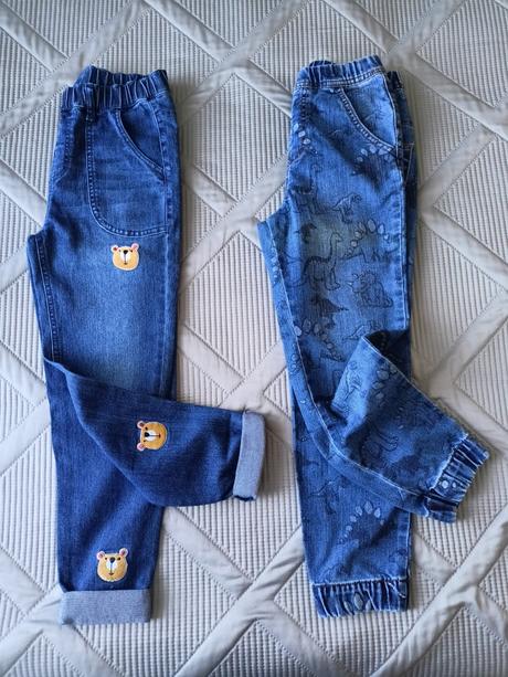 2x nové džíny s tenisky, 128/134, 128 / 134