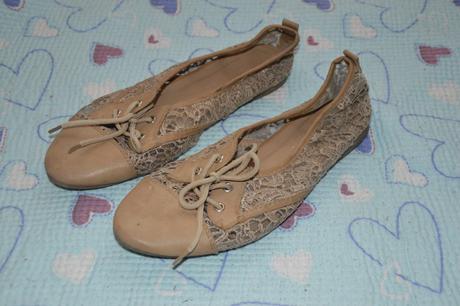 Béžové balerínky na tkaničky, colorful,39