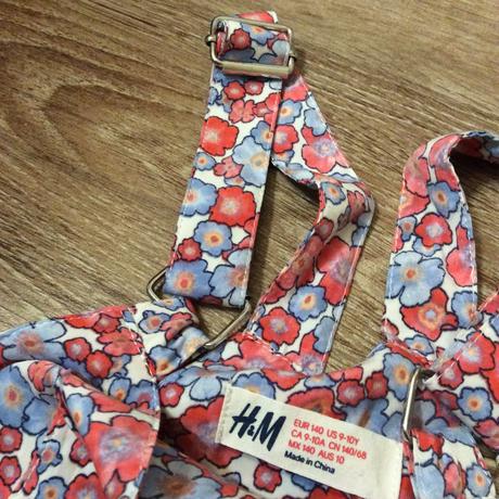 Letní květinkový overal s kapsami, h&m,140