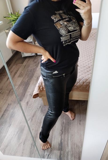 Dámské koženkové kalhoty vel m 38, kik,m