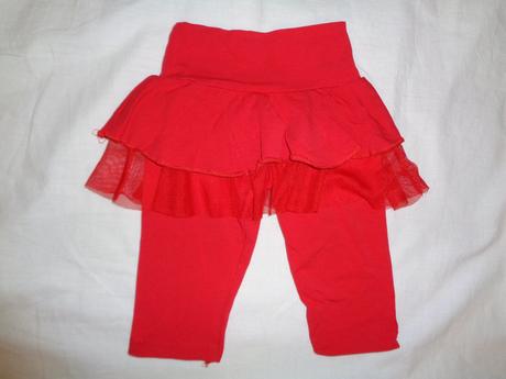 Červené elastické kalhoty se sukýnkou, girl2girl,92 / 98