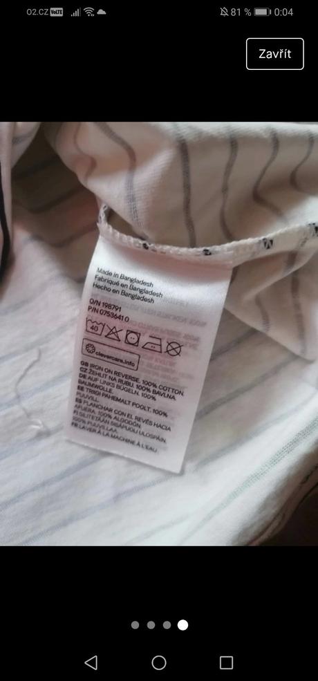 Dětské kratší šatičky/ delší tričko, h&m, h&m,104