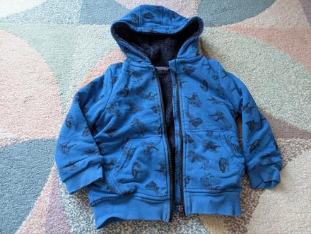Mikina s kapucí na zip s teplým kožíškem, lupilu,98