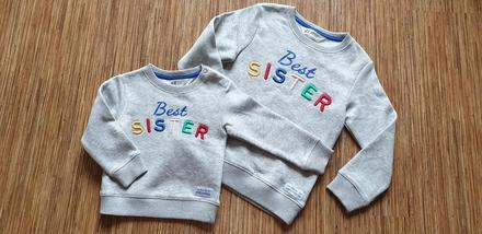 2x mikina  best sister h&m, h&m,80